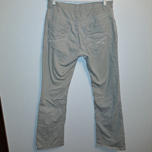 BKE Derek Casuals Lt Khaki Pants With Embroidered Pockets Size 32L - Picture 10 of 10